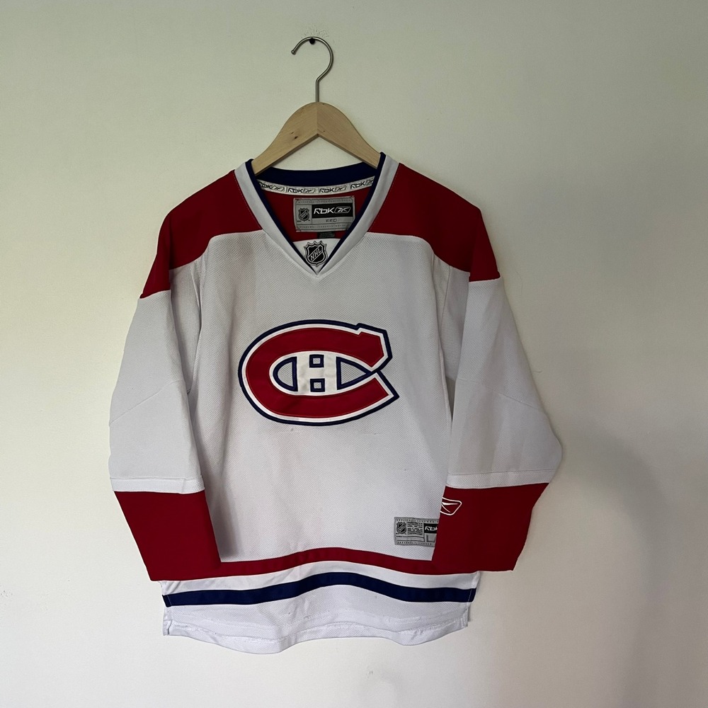 Reebok CCM Montreal Canadiens NHL Youth L/XL White Away Hockey Jersey